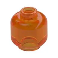 Minifig Head [Plain] [Vented Stud - 2 Holes], Trans-Orange