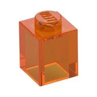 Brick 1 x 1, Trans-Orange