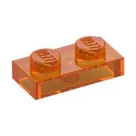 Plate 1 x 2, Trans-Orange