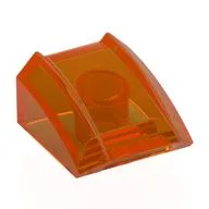 Brick Curved 2 x 2 with Lip, No Studs, Trans-Orange
