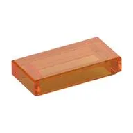 Tile 1 x 2 with Groove, Trans-Orange