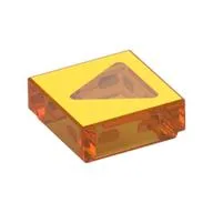 Tile 1 x 1 with Triangle Print, Trans-Orange