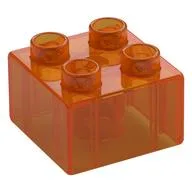 Duplo Brick 2 x 2, Trans-Orange