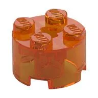 Brick Round 2 x 2 with Axle Hole, Trans-Orange