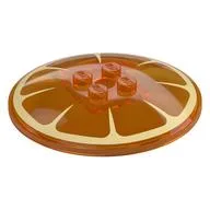 Dish 6 x 6 Inverted (Radar) with Orange Slice Print, Trans-Orange