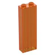 Brick 1 x 2 x 5 without Side Supports, Trans-Orange