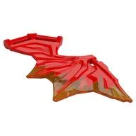 Creature Body Part, Wing 11 x 6 with 3 Bars, Red Marble Pattern, Trans-Orange