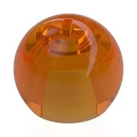 Helmet Round Sphere with Small Hole, Trans-Orange