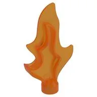 Duplo Wave (Fire, Water, Flame) 2 x 1 x 5 with Non-Marbled Tip, Trans-Orange
