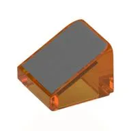Brick Sloped 30° 1 x 1 x 2/3 with Silver Surface Print, Trans-Orange