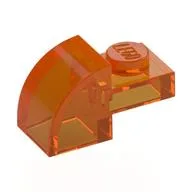 Brick Curved 1 x 2 x 1 with Curved Top, Trans-Orange