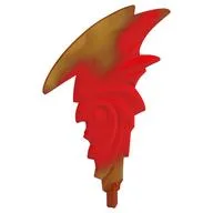 Flame, Axle, with Marbled Trans-Red Pattern, Trans-Orange
