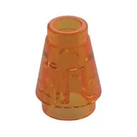 Cone 1 x 1 [Top Groove], Trans-Orange