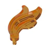 Flame / Headwear Accessory Plume / Feather, Triple Point, Trans-Orange