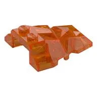 Brick Wedged, Sloped 4 x 4 Fractured Polygon Top, Trans-Orange