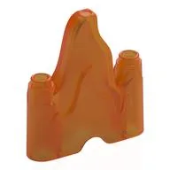 Rock / Ice / Flames, 1 x 4 with 2 Studs on the Edges, Trans-Orange