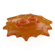 Plate Special, Wave / Power Burst / Flame, with Two Studs, Trans-Orange