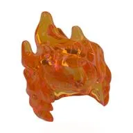 Headwear, Flames, Trans-Orange