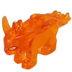 Creature, Treasure Creature with Dark Red/Silver Eyes, Yellow Spots Print, Trans-Orange
