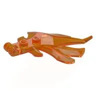 Flames 5 x 7 x 1 x 1/3 with Studs, Handle, Trans-Orange