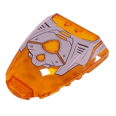 Windscreen 6 x 7 x 1 1/3 with Silver Armor Plating Print, Trans-Orange