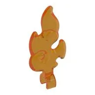 Wave / Flame with Clip, Trans-Orange