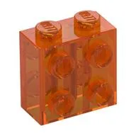 Brick Special 1 x 2 x 1 2/3 with 8 Studs on 2 Sides, Trans-Orange