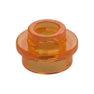 Plate Round 1 x 1 with Open Stud, Trans-Orange