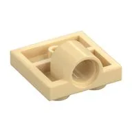 Plate Special 2 x 2 with 1 Pin Hole [Complete Underside Rib], Tan