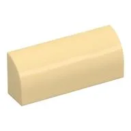 Brick Curved 1 x 4 x 1 1/3 No Studs, Tan