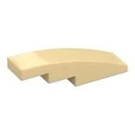 Brick Curved 4 x 1 No Studs [Stud Holder with Symmetric Ridges], Tan