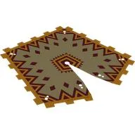 Tent, Bright Light Orange Edge, Dark Red Decorations Print, Tan