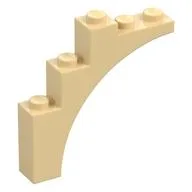 Brick Arch 1 x 5 x 4 [Continuous Bow, Raised Underside Cross Supports], Tan
