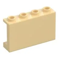 Panel 1 x 4 x 2 with Side Supports - Hollow Studs, Tan