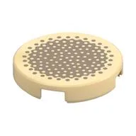 Tile Round 2 x 2 with Tan Dots on Dark Tan Background Print, Tan