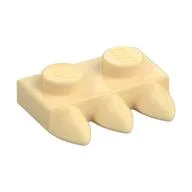 Plate Special 1 x 2 with Three Teeth [Tri-Tooth], Tan