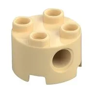 Brick Round 2 x 2, Pin Holes, Tan