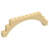 Brick Arch 1 x 12 x 3 Raised Arch with 5 Cross Supports, Tan