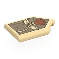Tile Special 2 x 3 Pentagonal with Stained Glass Window, Rose Print, Tan