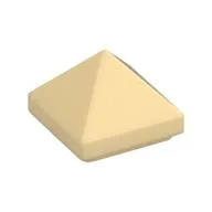 Brick Sloped 45° 1 x 1 x 2/3 Quadruple Convex [Pyramid], Tan