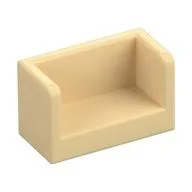 Panel 1 x 2 x 1 with Rounded Corners and 2 Sides, Tan