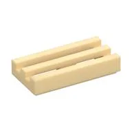 Tile Special 1 x 2 Grille with Bottom Groove, Tan