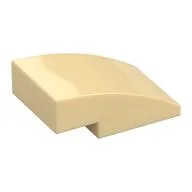 Brick Curved 3 x 2 No Studs, Tan