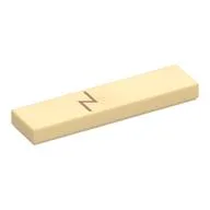 Tile 1 x 4 with Harry Potter Lightning Scare Z Print, Tan