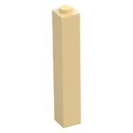 Brick 1 x 1 x 5 with Solid Stud, Tan