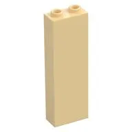Brick 1 x 2 x 5 with Hollow Studs, Tan