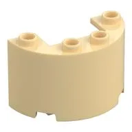Cylinder Half 2 x 4 x 2 with 1 x 2 Cutout, Tan