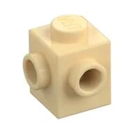 Brick Special 1 x 1 with Studs on 2 Adjacent Sides, Tan