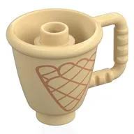 Duplo Cone / Ice Cup with Ice Cream Cone Print, Tan