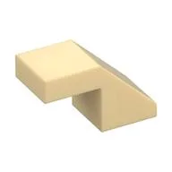 Brick Sloped 45° 2 x 1 with 2/3 Inverted Cutout and no stud, Tan